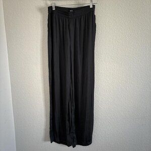 Whimsy goth boho dark gray flowy wide leg pants summer vacation womens pool